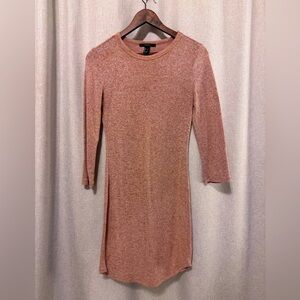 Forever 21 Pink Long Sleeve T Shirt Dress Size Small